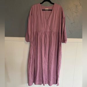 Offon Clothing 100% linen lilac dress